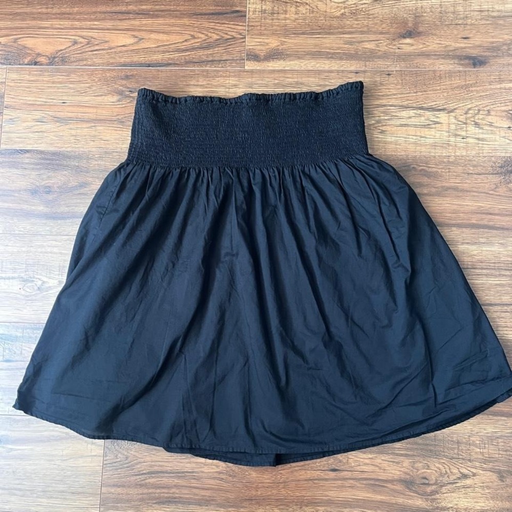 Y2K Black Smocked Waist Skirt Cotton Flowy Lightweight Women S Boho Cottagecore